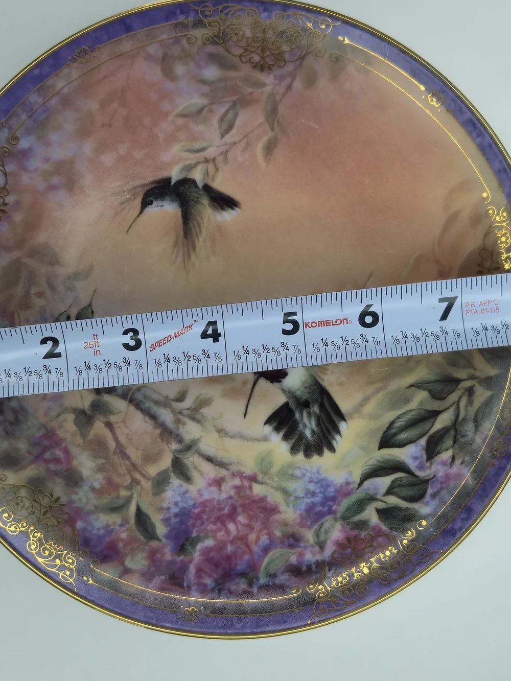 2 Bradford Hummingbird Decor Plates Wings of Grace, Garden Whispers W.S. Martin